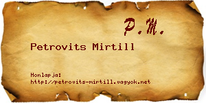 Petrovits Mirtill névjegykártya